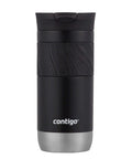 Lockdown Seal Double Wall Vacuum Insulated Stainless Steel Travel Mug Keeps Your Brew Piping Hot Six Hours And Ice Cold Twelve Hours For Daily Grinds 16 Oz Licorice Ergonomic Textured Handle Zero Spill Action Grab And Go front view