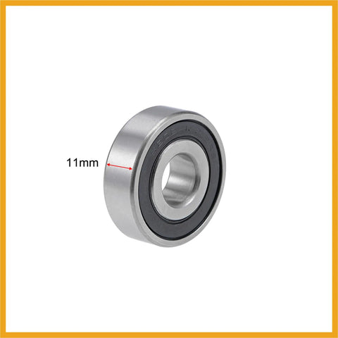Rock Solid 6202 Deep Groove Ball Bearing 12mm x 35mm x 11mm Double Sealed Chrome Steel side view highlighting 11mm thickness.