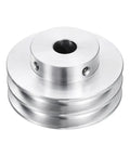 Heavy Duty Aluminum V Type Pulley With Double Groove Cut Designed For Six mm Pu Belts Boasts A Clean Twelve Millimeter Bore And Sixty Millimeter Wide Profile Plus Comes Ready To Hit The Ground Running With Included Mounting Bolts.