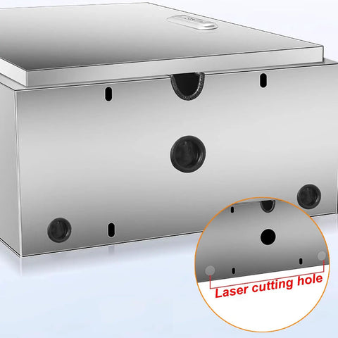 Heavy Duty Electric Vehicle Charger Protection Box And All Season Charging Station Cover Built Tough From Rust Free Stainless Steel showing laser cutting holes and vents.
