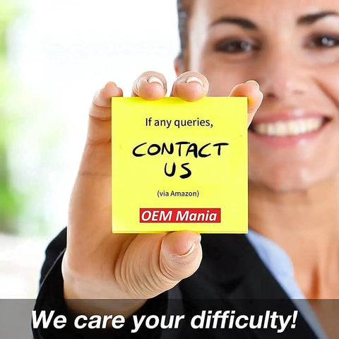 Woman holding a yellow sticky note with 'Contact Us' message, emphasizing customer support for Washer Door Boot Gasket Replacement.