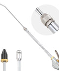 High Flow Industrial Air Blow Gun with 24 Inch Extensible Nozzle and attachments, used for dust, debris, and powder blasting
