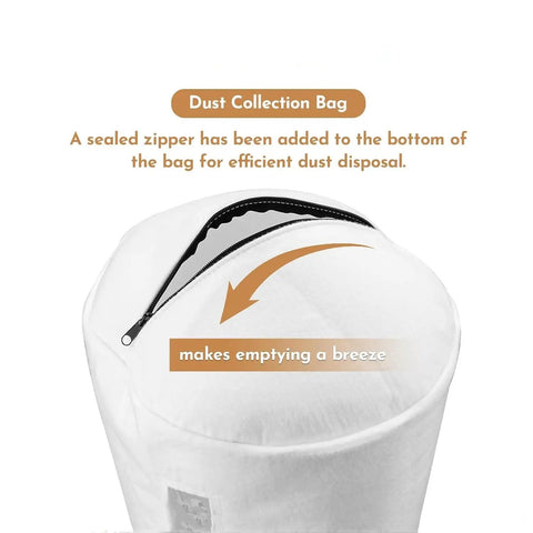 1 Micron Dust Filter Bag For Wall Mount Dust Collectors With Clear Window And Easy Zip Fits 5 To 6 Inch Inlets top view