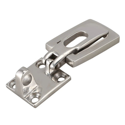 Premium Two Pack 316 Marine Grade Stainless Steel Boat Door Latch Catch And Anti Rattle Fastener Clamp close-up.