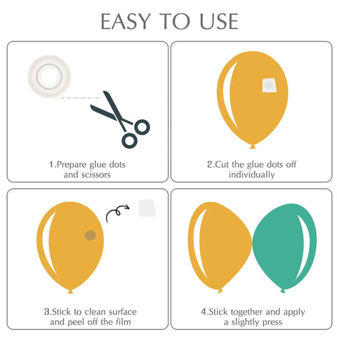 Instructions for using Clear Glue Dots Double Sided Adhesive For Balloons And Crafts Removable Sticky Points 1000 Pack