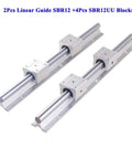 Premium Compatible SBR Rail Open Linear Bearing Block Kit For Desktop Printer Frames And Compact DIY Routing Machines With Multiple Preshot Lengths From 250mm To 1000mm To Handle Any Heavy Load And Stroke Requirement On Your Next Custom Build. 2pcs SBR12 rail with 4 SBR12UU blocks