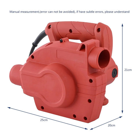 Hella Versatile Dual Purpose Industrial Vacuum Cleaner And Air Blower For Wall Grinders Heavy Duty Dust Extractor with red casing, 25cm x 21cm x 20cm.