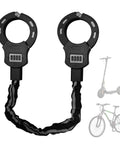 Heavy Duty Scooter Lock Up With 36.6 Inch Security Chain Anti Theft Handcuff Design 4 Digit Combination Anti Scratch Steel Outdoor Lock For E Scooter E Bike Bicycle And Motorbike