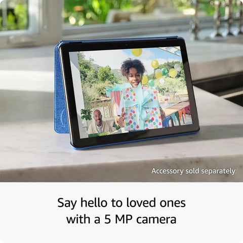 Top Shelf Ten Point One Inch Tablet With A Dope Full Hd Display and Snappy Octa Core Processor used for video calls with a 5MP camera.