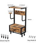 Built Tough Heavy Duty Motorcycle Helmet Holder Wall Mounted Rack Holds Six Helmets And Riding Gear Storage Organizer For Your Garage Or Bike Shop Display Unit with glove clips and hooks.