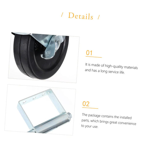 Close-up of Heavy Duty Spring Gate Wheel Caster With Mounting Hardware Cold Rolled Steel showing roller and mounting bracket.
