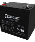 Ready To Roll 12V 55Ah Deep Cycle Battery Group 22NF Sealed Lead Acid Marine Pack For Pontoon Boats And Electric Trolling Motors No Fuss Maintenance Free Slick Fit, showing black casing and terminals.