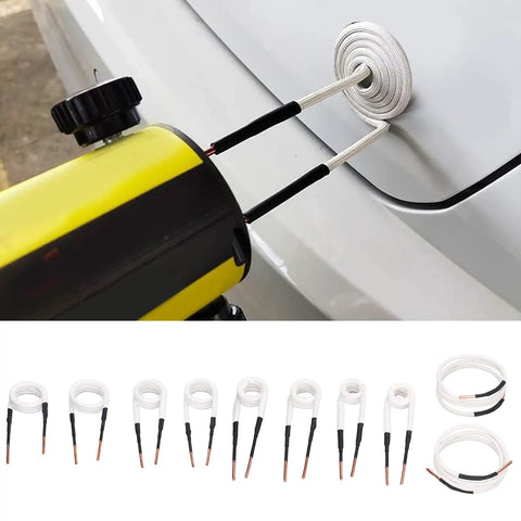 Top Shelf Induction Heater Coil Kit Including 10 Pcs Brass Core Rods And A Solid Storage Box used for rust removal with coils and device.