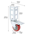 Three Inch Caster Wheels For Boltless Shelving Racks, 500 Lb Load Capacity Per Wheel, Four Pack Garage Storage And Workshop Mobility