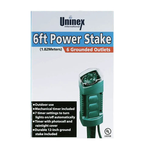 Gotta Have This Heavy Duty Outdoor Yard Stake Electrical Hub With Six Plug Points and Elevated Safe Output featuring photocell timing.