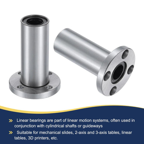 Rock Solid LMF13LUU Linear Ball Bearing Boasts 13mm Bore And 23mm Outer Diameter with 48mm round flange base for smooth glide.