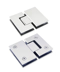 Rock Solid 180 Degree Glass Shower Hinges Two Pack Heavy Duty 304 Stainless Steel Brushed Finish showing smooth hinge design.