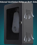 Tough As Nails Lockable EV Charger Pedestal Box With Secure Key Entry Shield, featuring widened ventilation holes on both sides.
