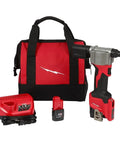 Job Ready Cordless Rivet Gun Kit With Ridiculous Pulling Power And A Built Different Compact Body That Cranks Out Steel Fasteners On Just One Solid Battery Charge with charger and bag.