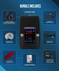 Portable Multi Mic Handheld Audio Recorder With 32 Bit Float Recording Killer Slick Accessory Kit showing included accessories and mic features.
