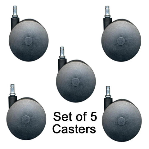 Extra Large Chair Casters 4 Inch Set Of Five For Carpet Replaces Chair Mat Heavy Duty With Smooth Rolling Performance Seven Sixteenth Inch Stem