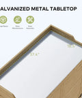 Outdoor Potting Bench With Metal Tabletop And Double Doors Garden Work Bench For Backyard Patio And Lawn top view