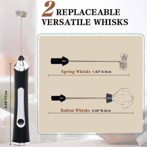 Rechargeable Milk Frother Handheld For Coffee With 3 Speeds 2 Heads And Stand Barista Grade Electric Milk Foam Wand For Lattes