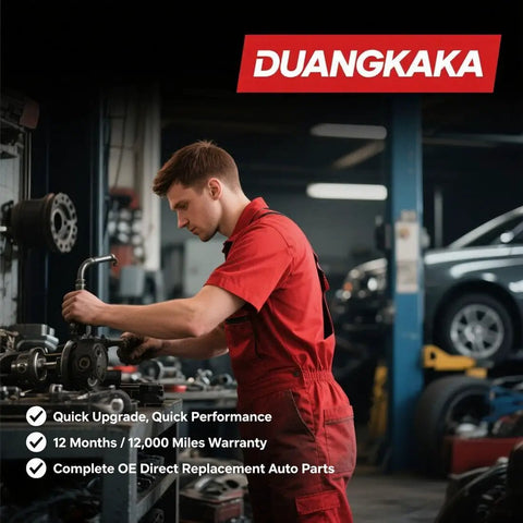 Mechanic working on auto parts in red coveralls, showcasing Heavy Duty Front Left Upper Door Hinge Replacement For Chevy Suburban Blazer And Cadillac Escalade Built Tough.