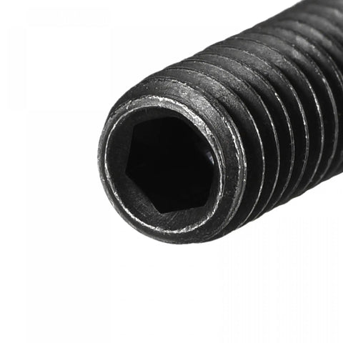 Close-up of Top Notch Ball Point Set Screws 5 Pcs M4 X 10Mm High Carbon Steel Hex Socket Grub Screws showing hex socket.
