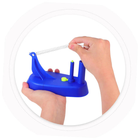 Hands manipulating blue Hands On Pendulum Inertia Demonstrator For Classroom And Homeschool Physics Experiments Easy To Use Motion Lab Tool