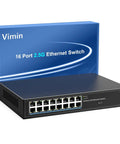 Unmanaged 16 Port 2.5G Ethernet Switch Plug And Play Base T No Fuss Setup 120Gbps Switching Capacity with box