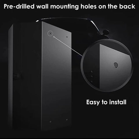 Close-up of pre-drilled wall mounting holes on Heavy Duty Ev Charger Protection Box Wall Mount Storage Locker for easy installation.