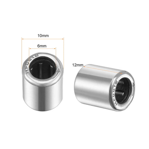Heavy Duty Needle Roller Bearings 6mm Bore 10mm OD 12mm Width 2 Pack Pre Lubricated Chrome Steel One Way Clutch Compact Drive Components Built Tough And Ready To Rock
