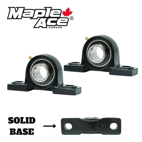 Pillow Block Bearing Set Compatible With Grasshopper Lawn Equipment Replacement For 122043 122044, showing solid base design.