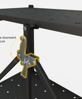 Heavy Duty Metal Storage Shelf with Four Tiers and Smooth Rolling Wheels for Kitchen Organization showing locking mechanism detail.