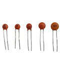Badass Ceramic Capacitor Assortment Kit Loaded With Forty Two Values Containing 1680 Pieces Spanning 1pF Through 100nF At 50V showing five ceramic capacitors with distinct values.