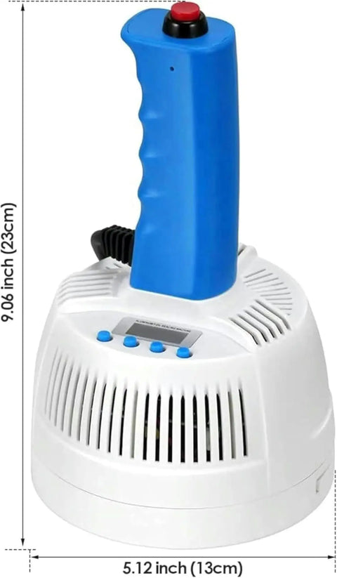 Handheld Portable Induction Sealer Instantly Fuses Aluminum Foil To Plastic And Glass Bottles Making Surefire Leakproof Caps On The Fly With Zero Fuss Setup, blue handle and control buttons