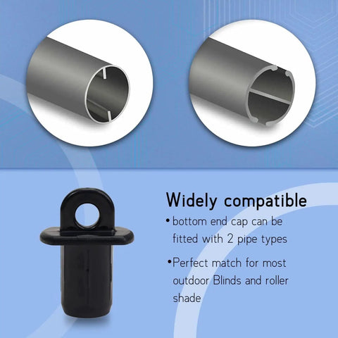 Kickass Sunshade Replacement Bungee Tie Down Kit With End Covers 3 Pack For Outdoor Roller Blinds Savage Weather Resistant Black Windproof Anchors showing end cap design.