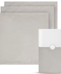 Three Pack Replacement Prefilters For Blueair Blue Pure 211 Plus Air Purifier Gray Fabric Washable Slip On Design displayed