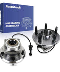 Heavy Duty Rear Wheel Hub Bearing Assembly 2 Pack For Chevy Equinox GMC Terrain 2010 To 2017 With 5 Lug Studs visible with assembly and box.