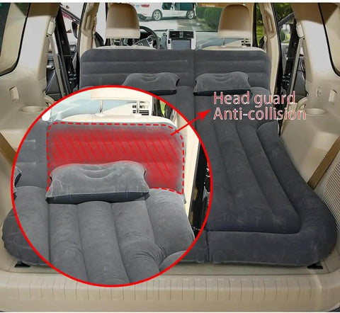 Custom Fit Inflatable Truck Bed Air Mattress For Dodge Ram 1500 2500 3500 Crew Cab showing integrated anti-collision headboard detail.
