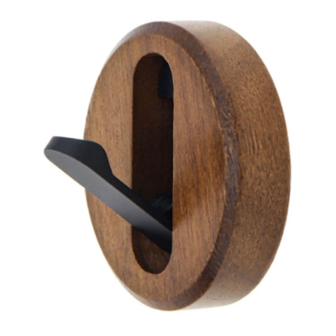 Swanky Black Walnut Wall Mounted Hooks For Folding Storage Game Changer For Small Spaces Modern Wood Coat Hangers, detail view