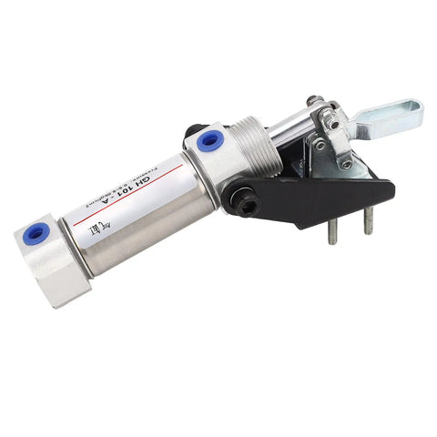 Tested Pro Pneumatic Hold Down Clamp Delivers 50kg Clamping Force No Fuss Toggle Table Clamp Tough As Nails Construction, side view.