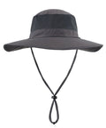 Dark gray UPF50+ Mesh Sun Hat With Wide Brim And Neck Flap All Day Comfort Breathable Quick Dry Polyester Nylon Lightweight Fishing Hat