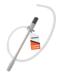 Battery Powered Stick Transfer Pump With Aa Batteries And 39 Inch Hose flows gas or diesel smoothly at 2.6 GPM with plastic hose.