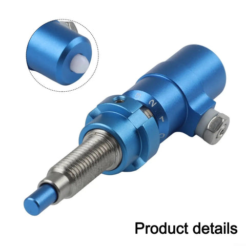 Aluminum Plunger Button Adjuster For Recurve Bows Dials In Exact Tension with a blue aluminum finish for improved bow stability.