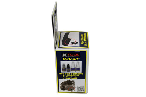 Heavy Duty Adhesive Kit For Serious DIY Fixups On Hard Plastics PVC And Metals With Dual Bottle Setup and Reinforcing Powder, side view.