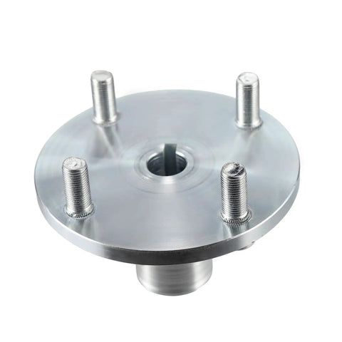 Go Kart Live Axle Hub 4x4 With One Inch To Three Quarter Inch Step Down One Quarter Inch Keyed Shaft visible with four lug set