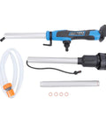 Killer Cordless Stick Water Transfer Pump Slinging 36Lpm With Ipx8 Waterproof Seal showing pump parts and accessories.
