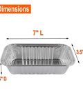 Dimensions of Heavy Duty Aluminum Foil Grill Drip Pans 20 Pack Kickass Grease Catcher Trays 7 x 3.5 x 1.5 inches.